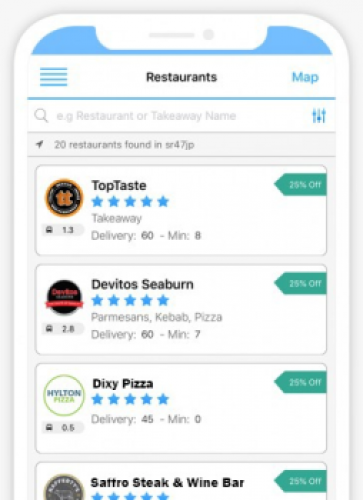 iOS and Android mobile apps for takeaway management